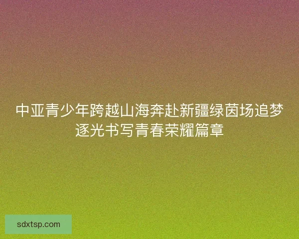 中亚青少年跨越山海奔赴新疆绿茵场追梦逐光书写青春荣耀篇章 中亚青少年跨越山海奔赴新疆绿茵场追梦逐光书写青春荣耀篇章