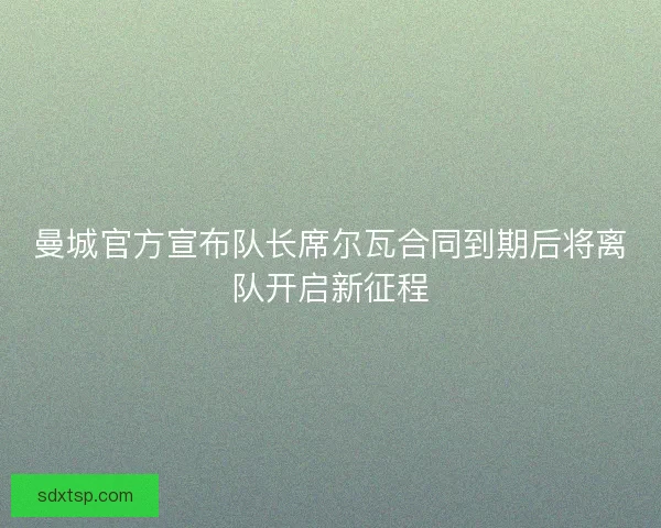 曼城官方宣布队长席尔瓦合同到期后将离队开启新征程
