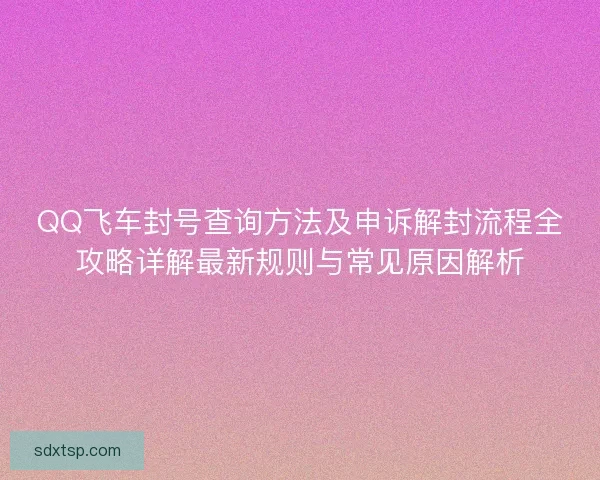 QQ飞车封号查询方法及申诉解封流程全攻略详解最新规则与常见原因解析 QQ飞车封号查询方法及申诉解封流程全攻略详解最新规则与常见原因解析